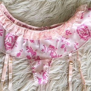 Victoria’s Secret Sexy Little Things Skirted Mermaid Thong Pink Garter NWT